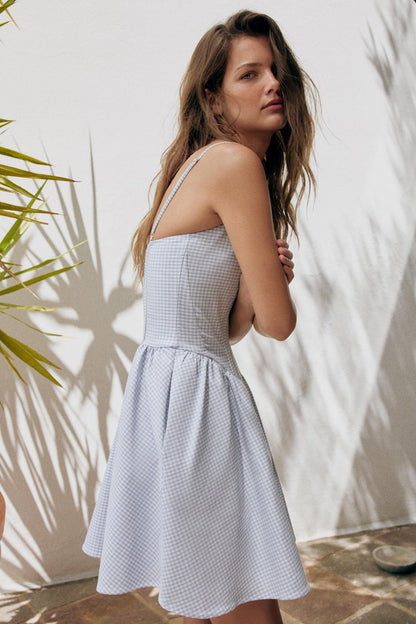 VESTIDO COSETERO VOLUMEN CUADRO VICHY