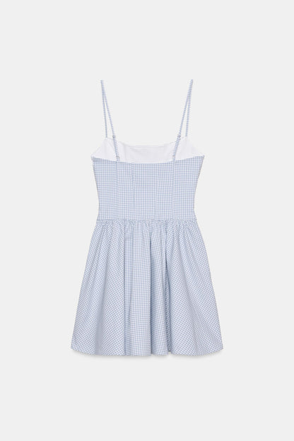VESTIDO COSETERO VOLUMEN CUADRO VICHY