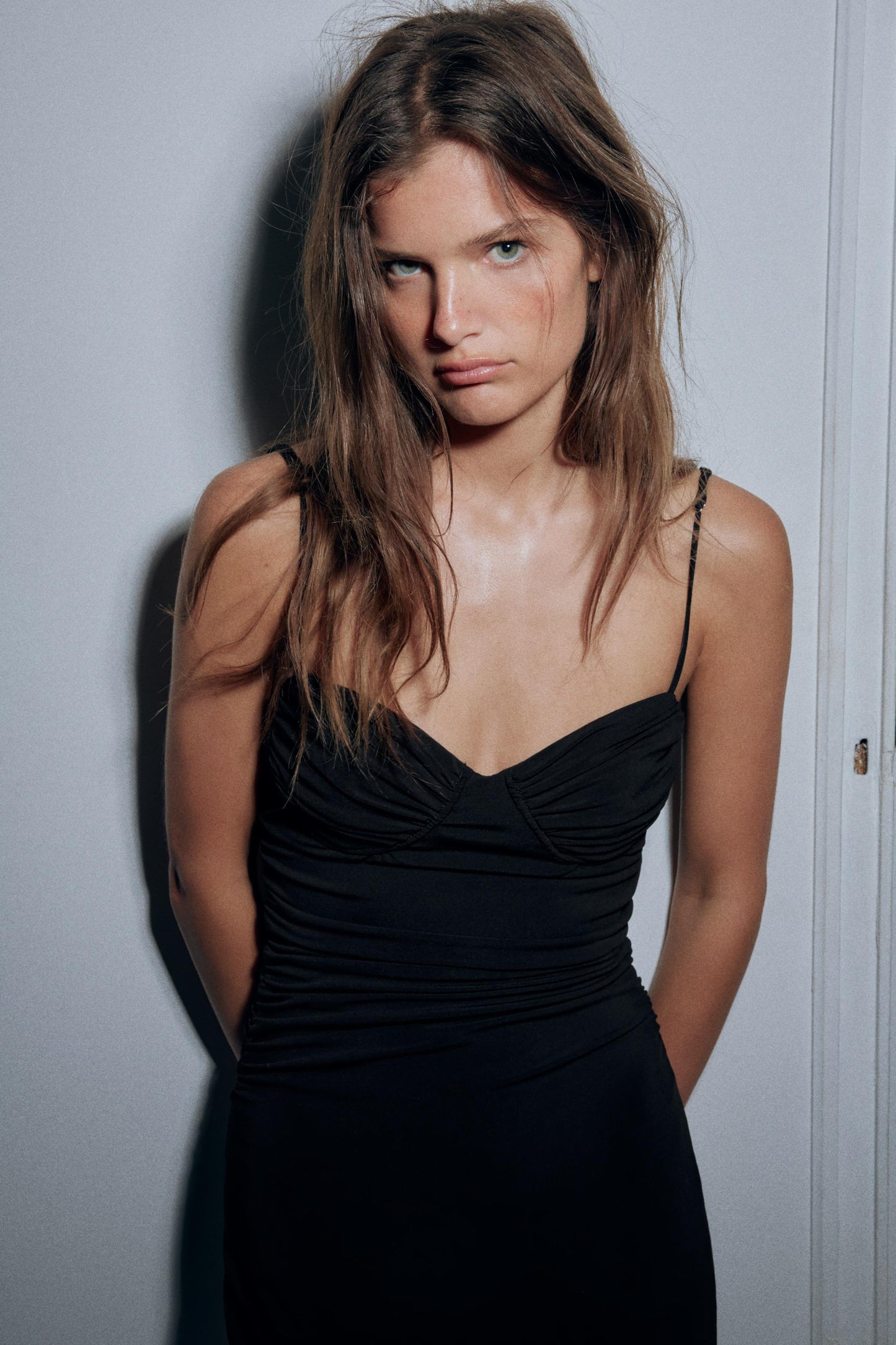 VESTIDO MIDI TIRANTES FRUNCES