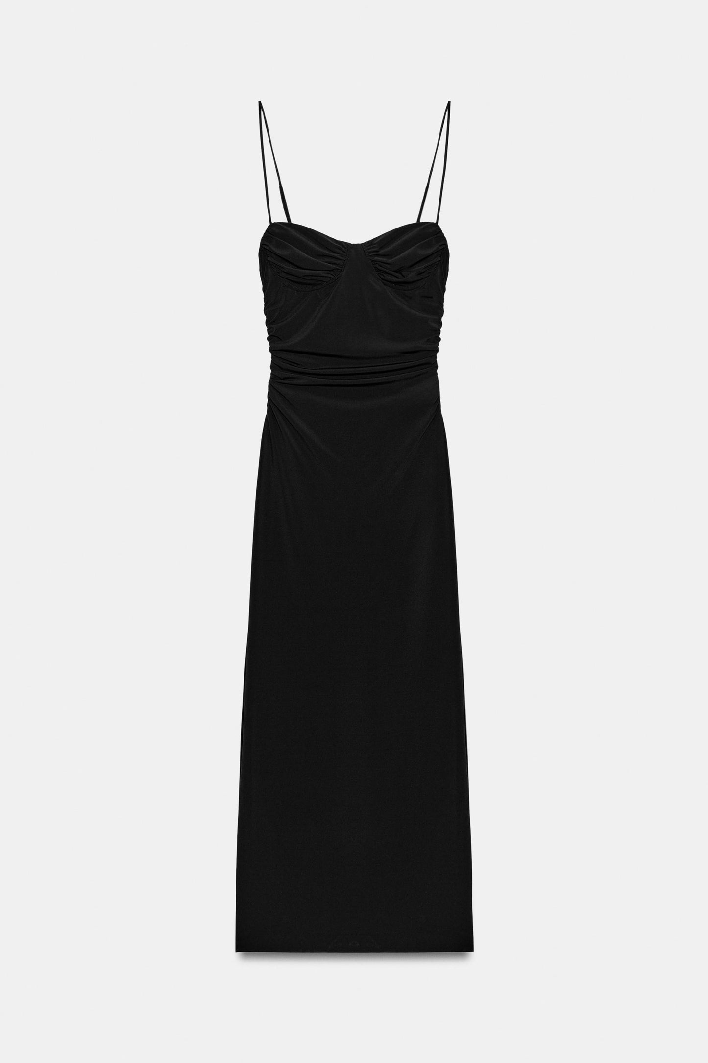 VESTIDO MIDI TIRANTES FRUNCES