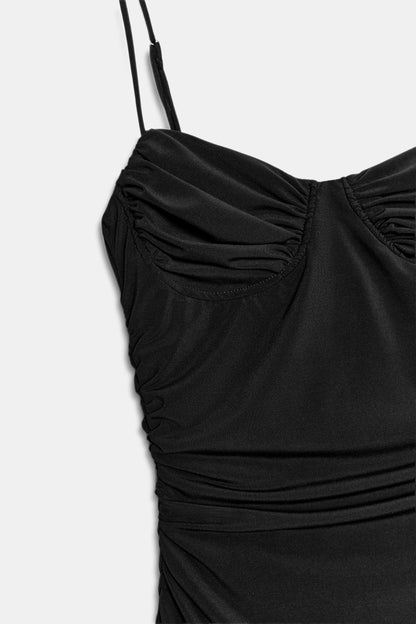 VESTIDO MIDI TIRANTES FRUNCES