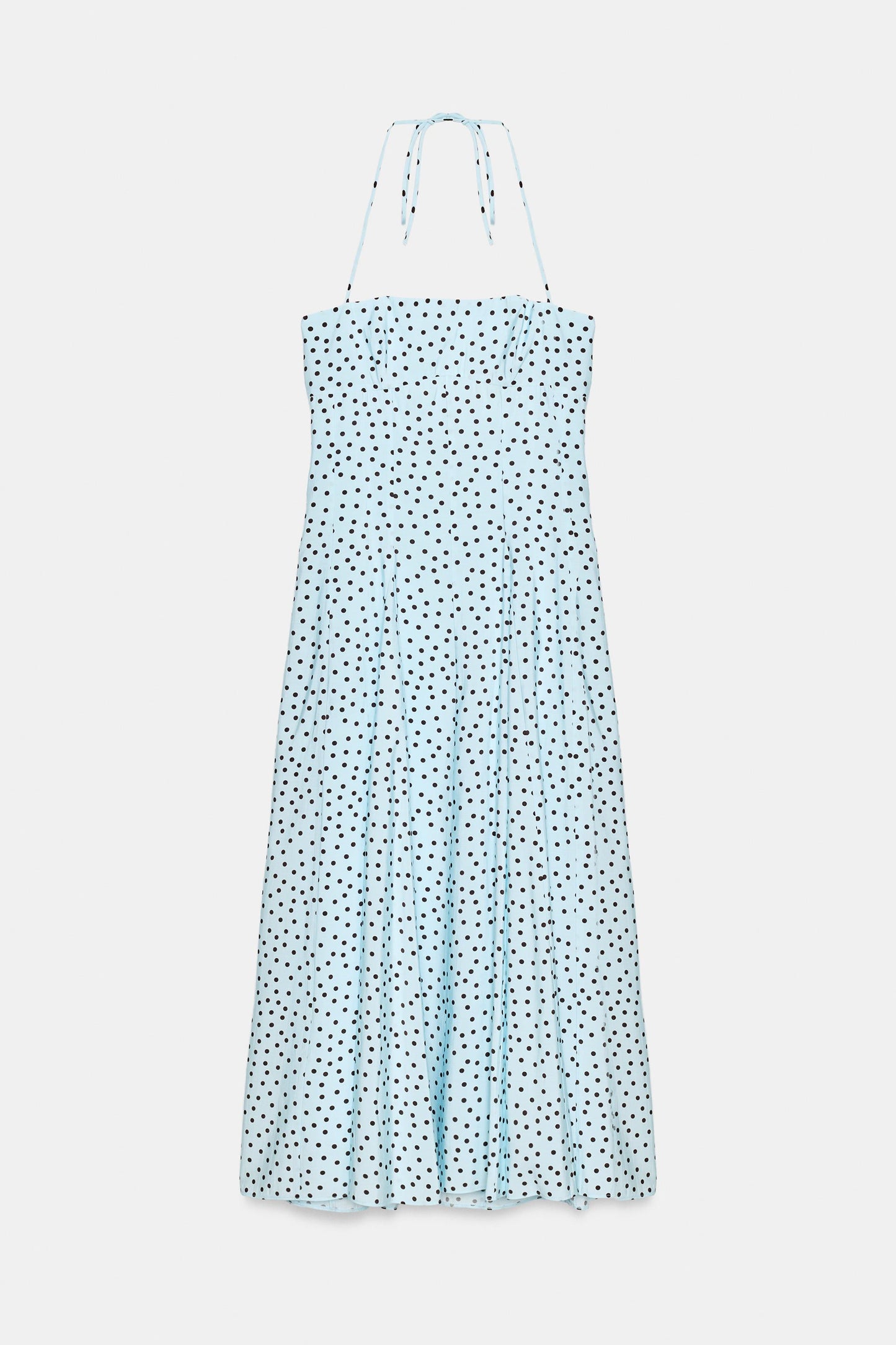 VESTIDO MIDI FLUIDO HALTER VOLUMEN