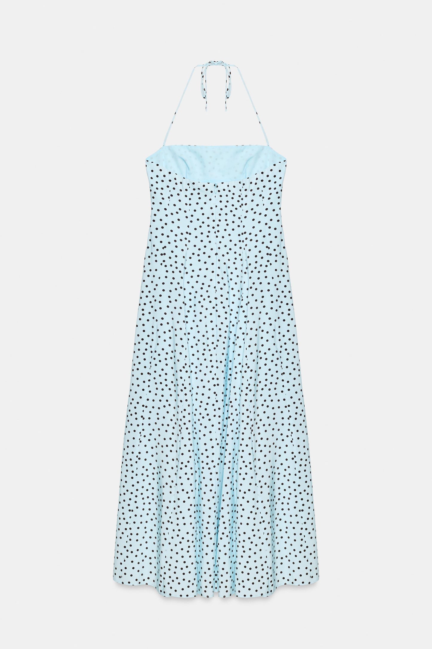 VESTIDO MIDI FLUIDO HALTER VOLUMEN